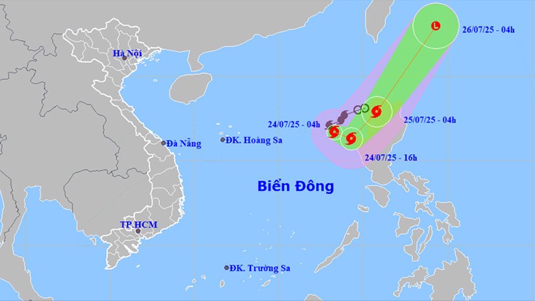 B&atilde;o số 4 giật cấp 11, di chuyển theo hướng Nam Đ&ocirc;ng Nam