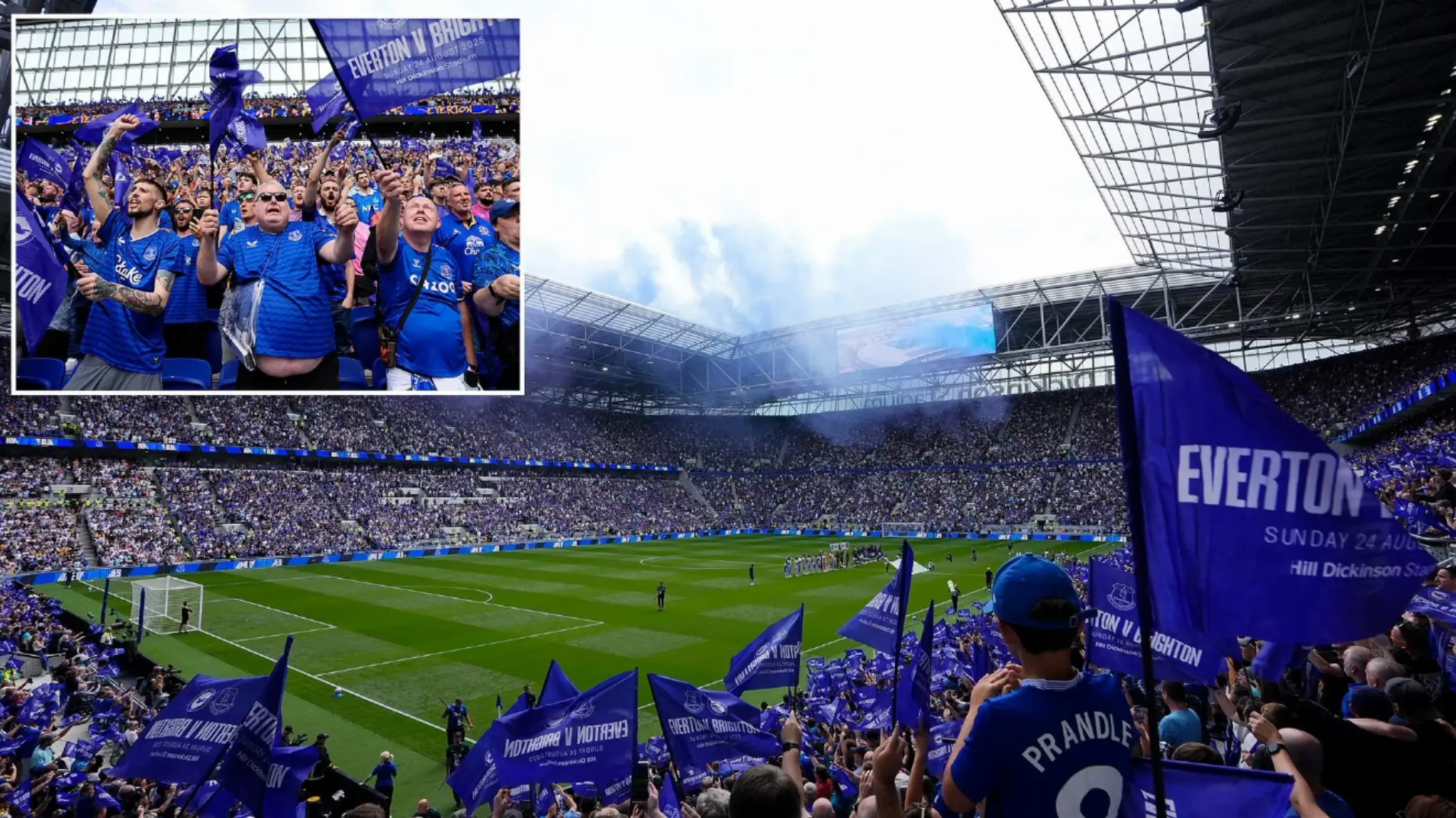 Người h&acirc;m mộ Everton ph&agrave;n n&agrave;n về SVĐ Hill Dickinson