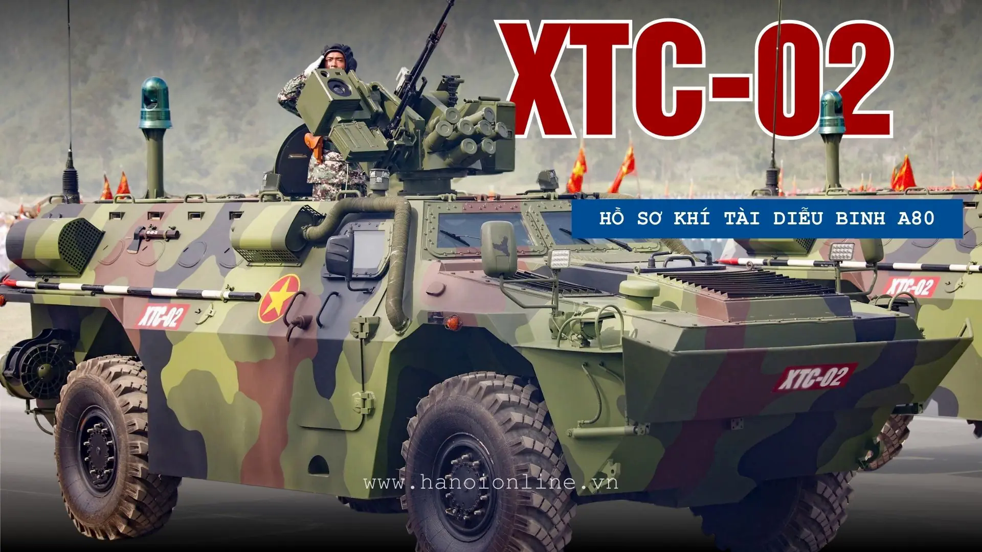 XTC-02 trang bị th&aacute;p vũ kh&iacute; điều khiển từ xa (RCWS)