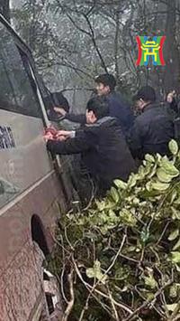 Xe kh&aacute;ch Tam Đảo mất l&aacute;i, trượt b&aacute;nh lao xuống vực