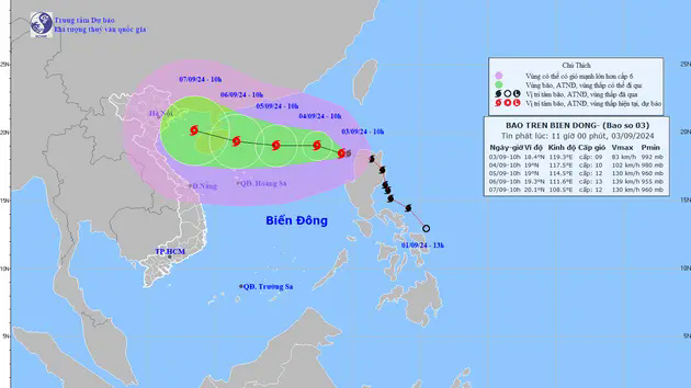 B&atilde;o Yagi li&ecirc;n tục tăng cấp khi v&agrave;o Biển Đ&ocirc;ng