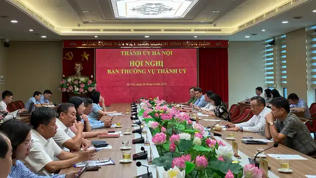 Ban Thường vụ Th&agrave;nh ủy H&agrave; Nội họp chỉ đạo ph&ograve;ng, chống si&ecirc;u b&atilde;o Yagi