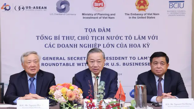 Tổng B&iacute; thư, Chủ tịch nước T&ocirc; L&acirc;m tọa đ&agrave;m với c&aacute;c doanh nghiệp lớn của Mỹ