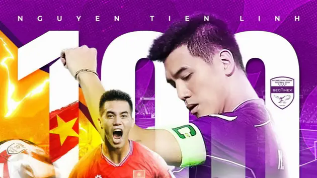 Tiến Linh c&aacute;n mốc b&agrave;n thắng thứ 100 trong sự nghiệp