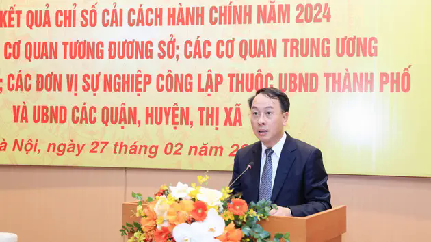 Sở Nội vụ v&agrave; quận Long Bi&ecirc;n dẫn đầu chỉ số CCHC 2024