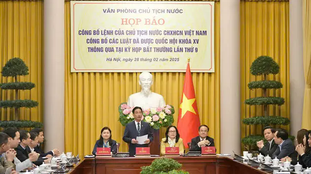 C&ocirc;ng bố Lệnh Chủ tịch nước về 3 luật vừa th&ocirc;ng qua