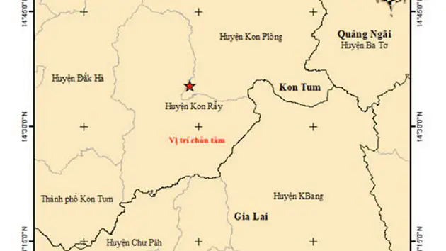 Tỉnh Kon Tum li&ecirc;n tiếp xuất hiện 2 trận động đất