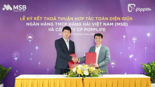 Ng&acirc;n h&agrave;ng MSB hợp t&aacute;c với Popplife