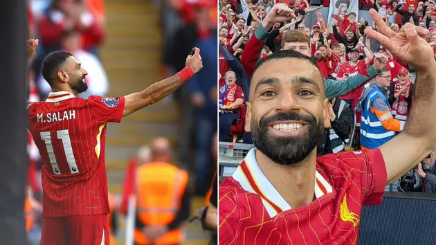Mohamed Salah v&agrave; m&agrave;n ăn mừng độc đ&aacute;o