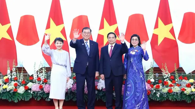 Lễ đ&oacute;n ch&iacute;nh thức Thủ tướng Nhật Bản thăm Việt Nam