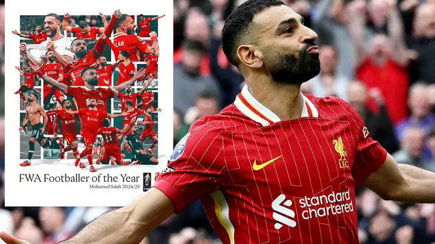 Mohamed Salah gi&agrave;nh giải Cầu thủ xuất sắc nhất m&ugrave;a 2024-2025