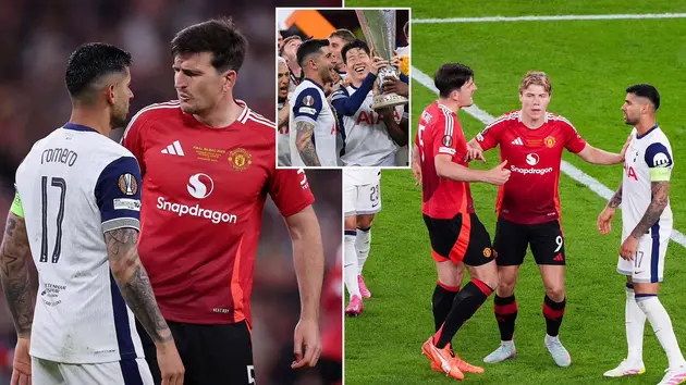 Harry Maguire c&ocirc;ng k&iacute;ch Cristian Romero