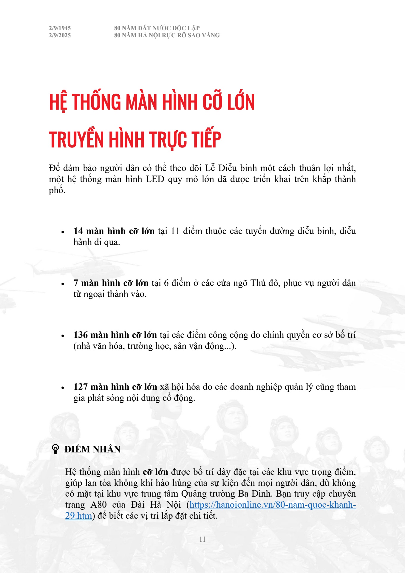 Cẩm nang chỉ dẫn to&agrave;n bộ th&ocirc;ng tin diễu binh diễu h&agrave;nh A80 - trang 11