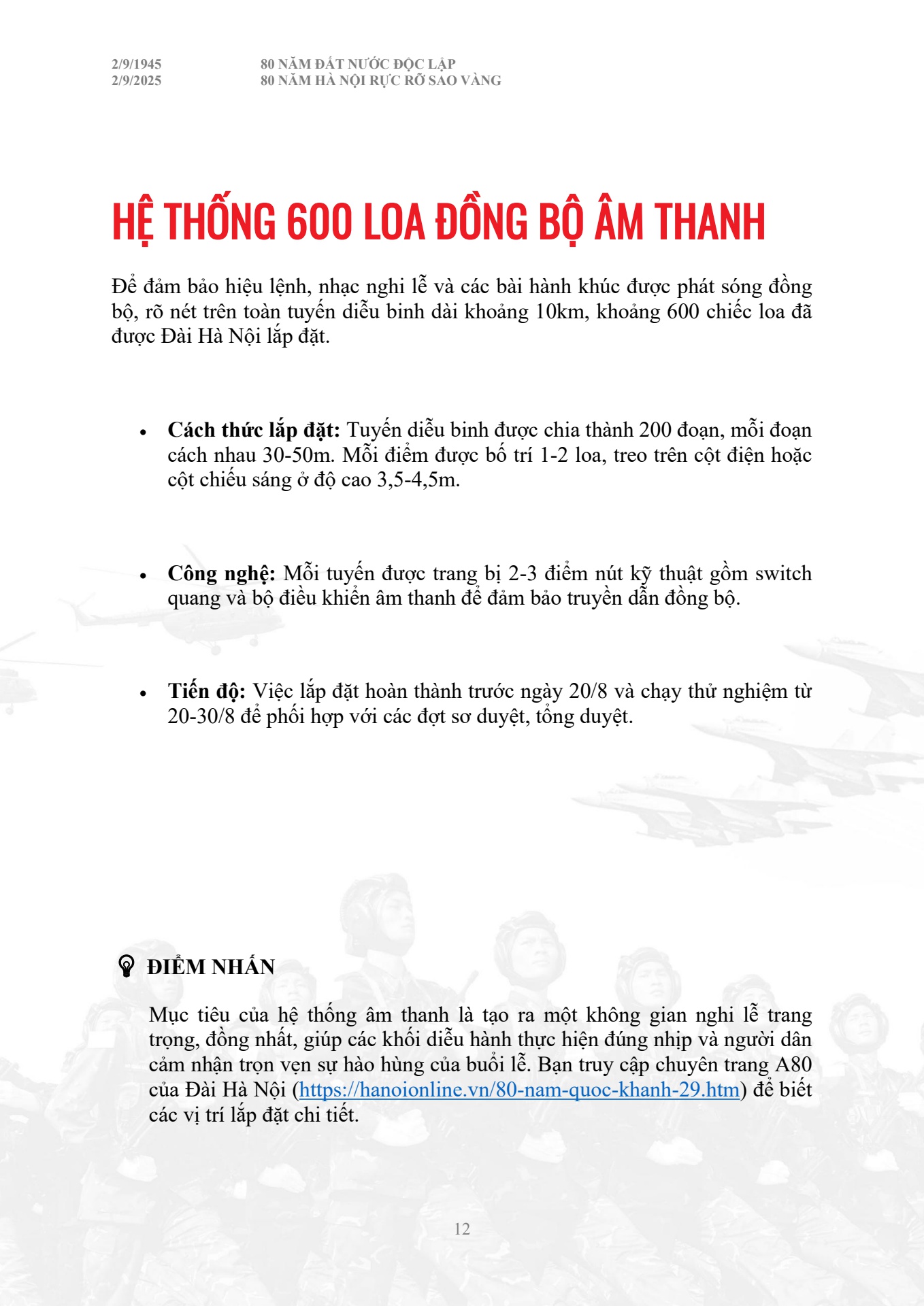 Cẩm nang chỉ dẫn to&agrave;n bộ th&ocirc;ng tin diễu binh diễu h&agrave;nh A80 - trang 12