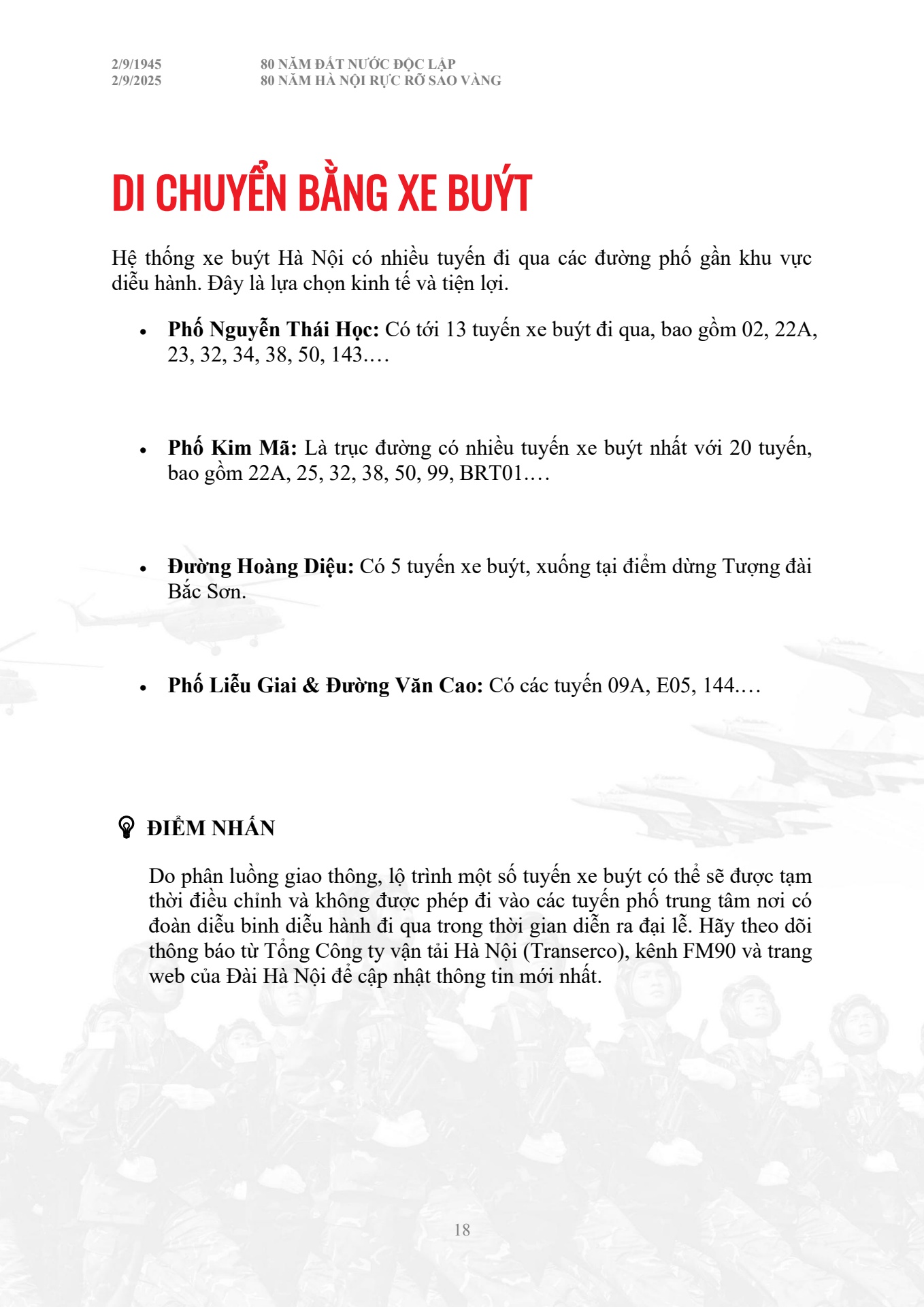 Cẩm nang chỉ dẫn to&agrave;n bộ th&ocirc;ng tin diễu binh diễu h&agrave;nh A80 - trang 18