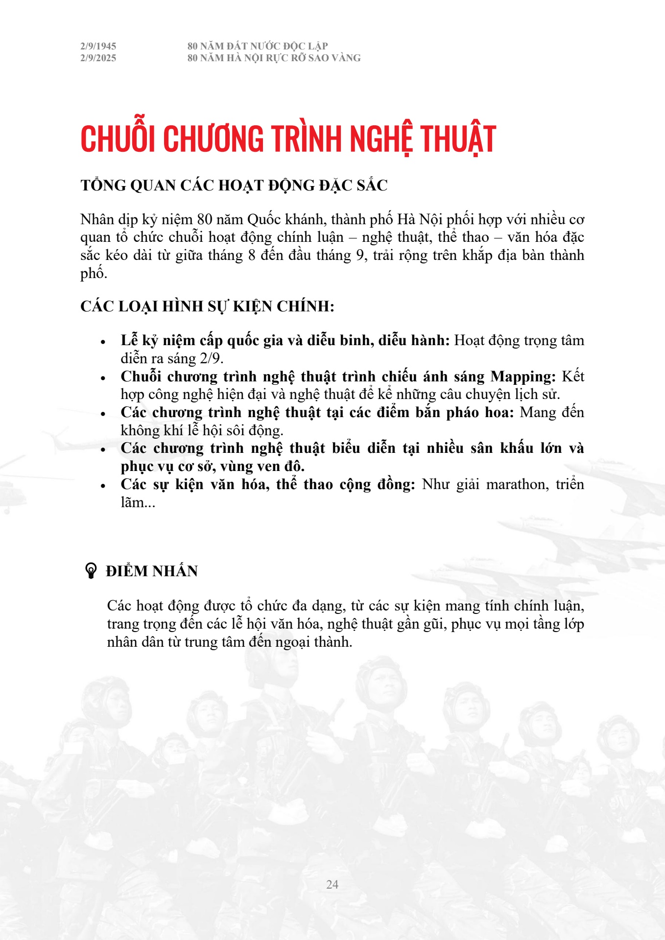 Cẩm nang chỉ dẫn to&agrave;n bộ th&ocirc;ng tin diễu binh diễu h&agrave;nh A80 - trang 24