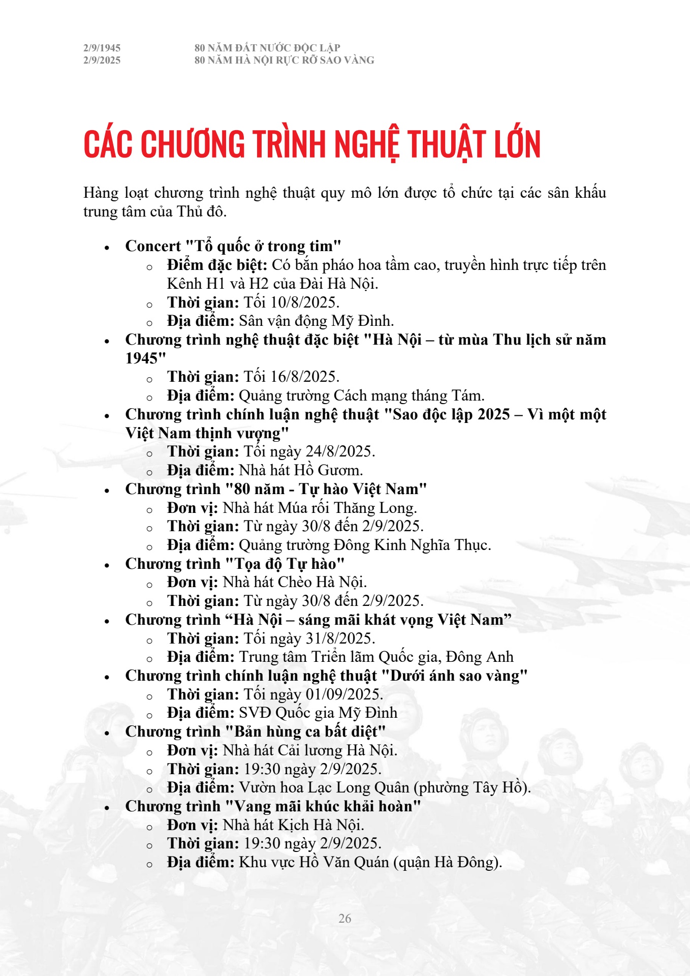 Cẩm nang chỉ dẫn to&agrave;n bộ th&ocirc;ng tin diễu binh diễu h&agrave;nh A80 - trang 26