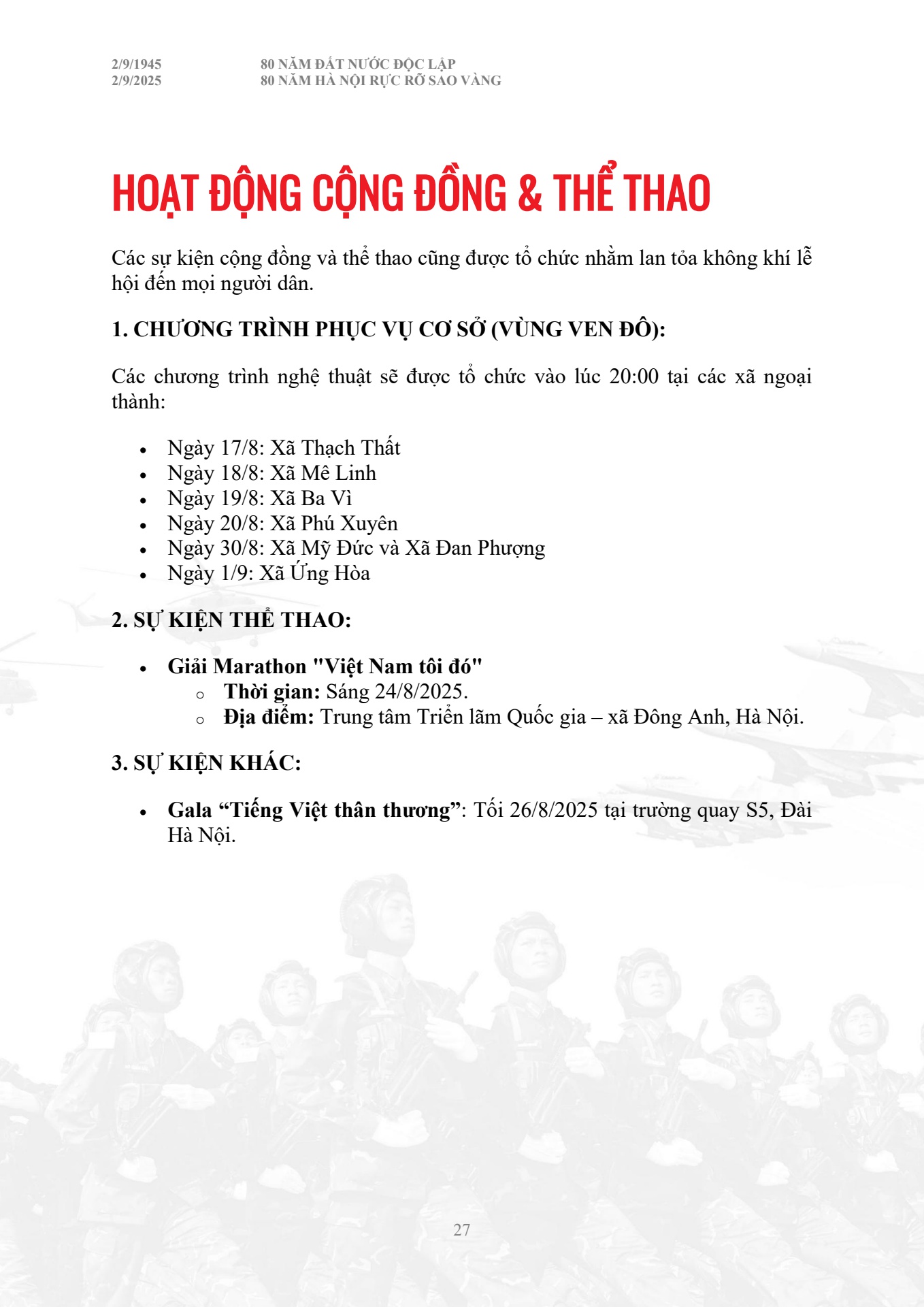 Cẩm nang chỉ dẫn to&agrave;n bộ th&ocirc;ng tin diễu binh diễu h&agrave;nh A80 - trang 27