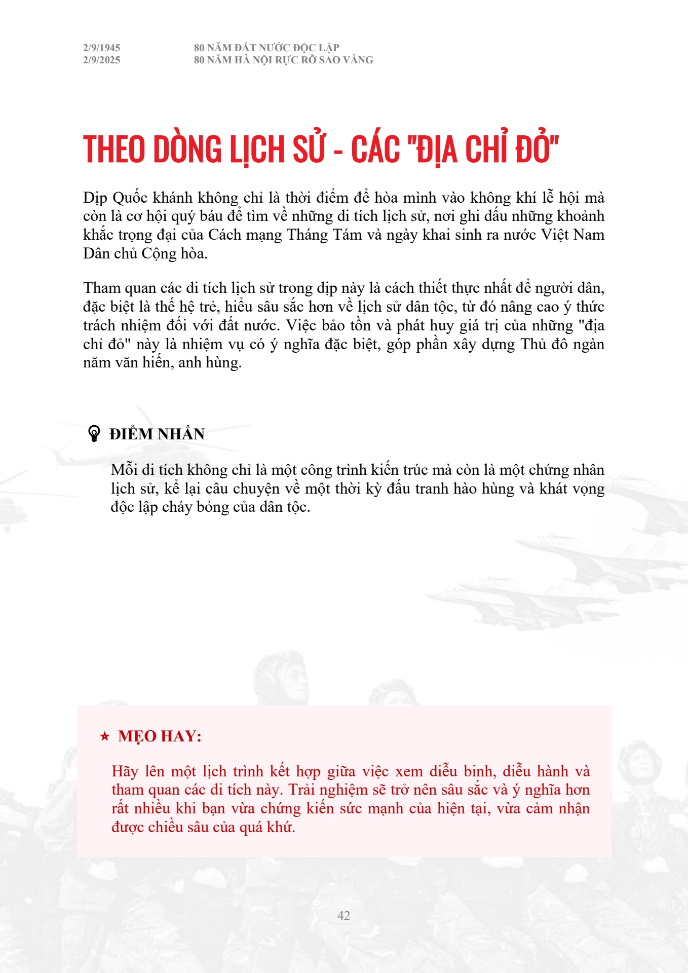 Cẩm nang chỉ dẫn to&agrave;n bộ th&ocirc;ng tin diễu binh diễu h&agrave;nh A80 - trang 42