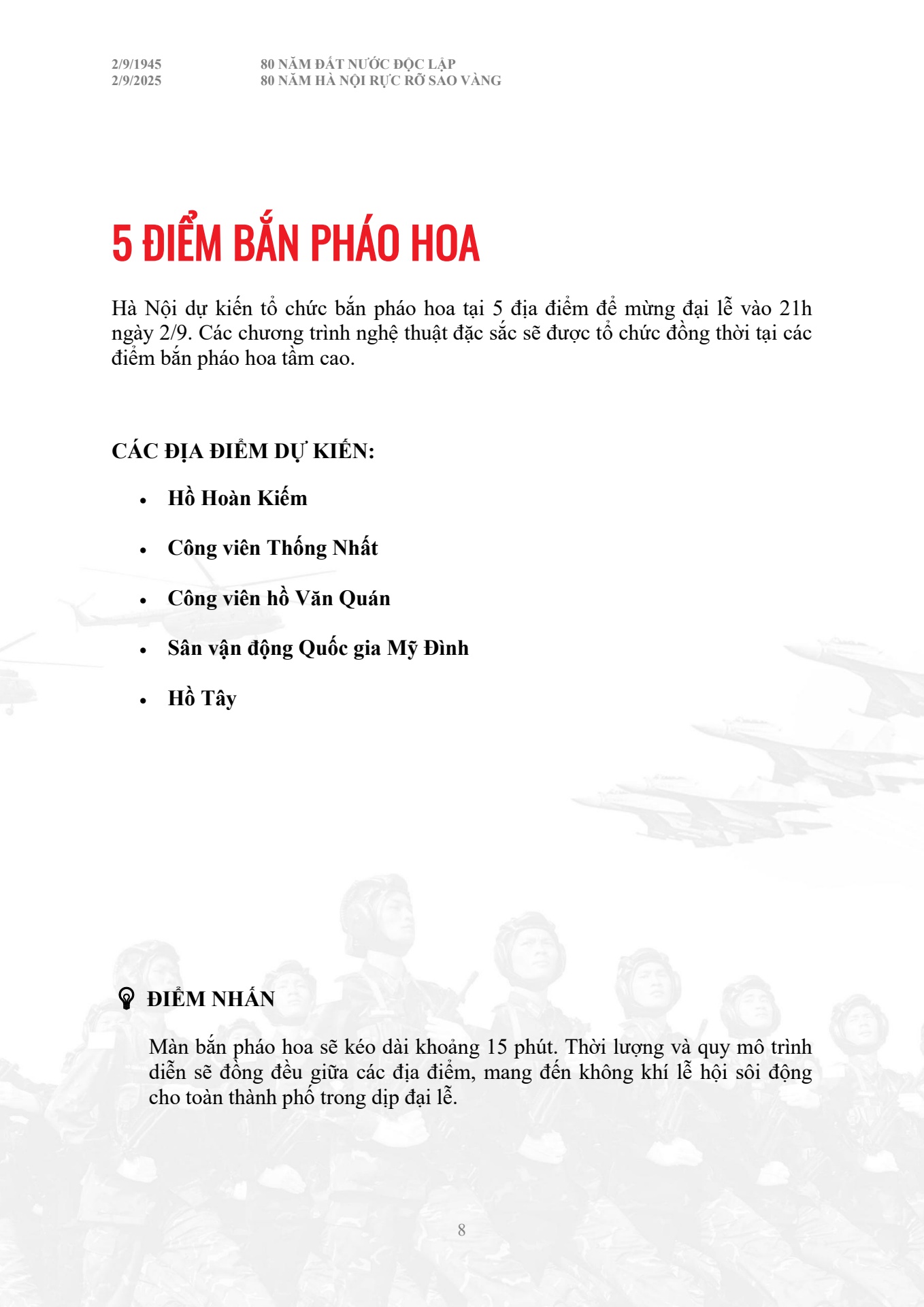 Cẩm nang chỉ dẫn to&agrave;n bộ th&ocirc;ng tin diễu binh diễu h&agrave;nh A80 - trang 8