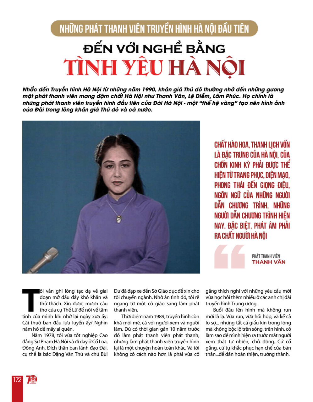 Đ&agrave;i H&agrave; Nội 70 năm tự h&agrave;o c&ugrave;ng Thủ đ&ocirc; ph&aacute;t triển - trang 172