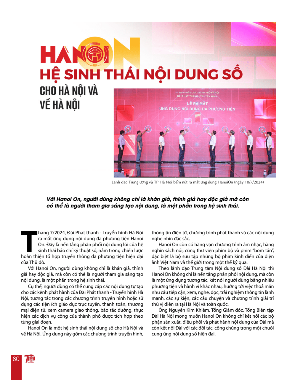 Đ&agrave;i H&agrave; Nội 70 năm tự h&agrave;o c&ugrave;ng Thủ đ&ocirc; ph&aacute;t triển - trang 80