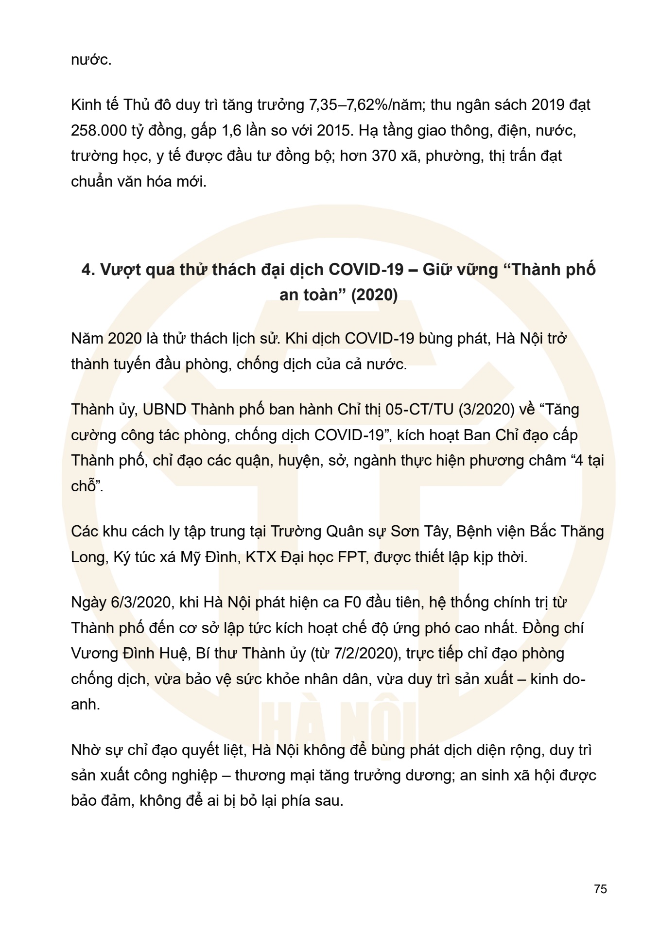 Dưới ngọn cờ Đảng - H&agrave; Nội viết n&ecirc;n Thi&ecirc;n anh h&ugrave;ng ca - trang 75