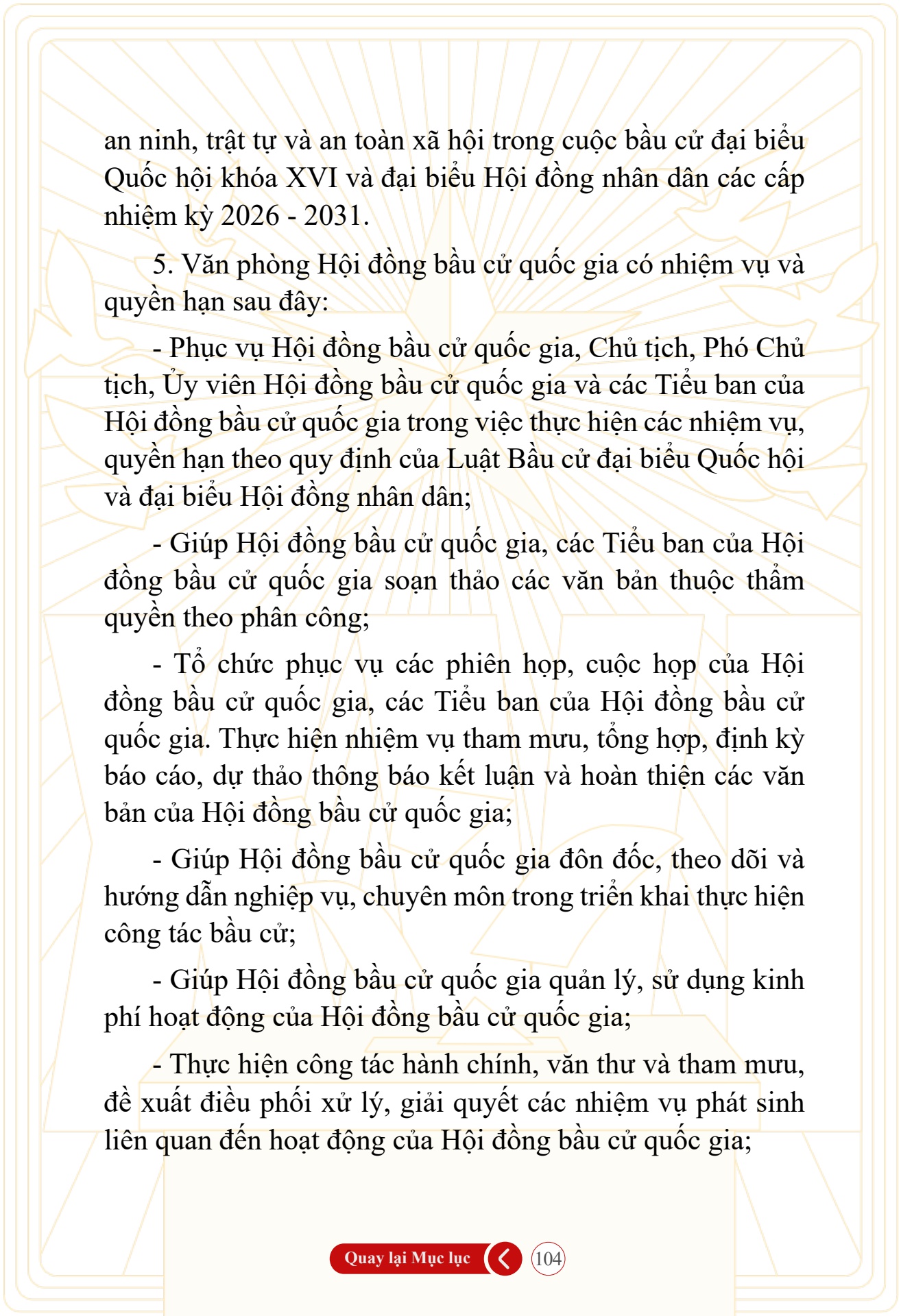 Hỏi đ&aacute;p về bầu cử Quốc hội kh&oacute;a XVI v&agrave; HĐND c&aacute;c cấp nhiệm kỳ 2026-2031 - trang 104