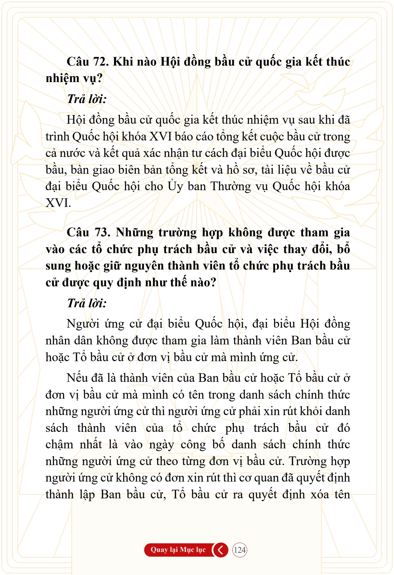 Hỏi đ&aacute;p về bầu cử Quốc hội kh&oacute;a XVI v&agrave; HĐND c&aacute;c cấp nhiệm kỳ 2026-2031 - trang 124