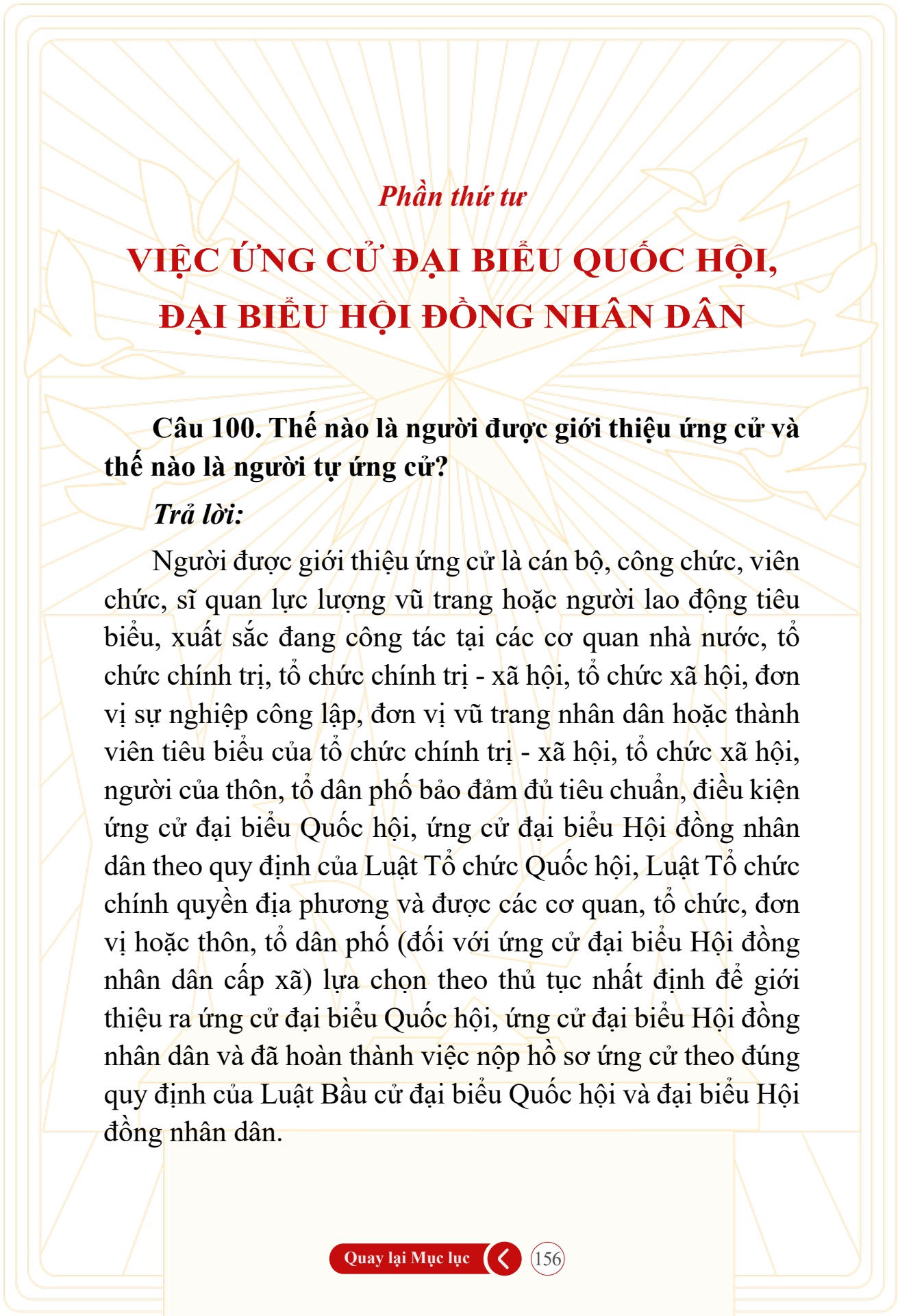 Hỏi đ&aacute;p về bầu cử Quốc hội kh&oacute;a XVI v&agrave; HĐND c&aacute;c cấp nhiệm kỳ 2026-2031 - trang 156