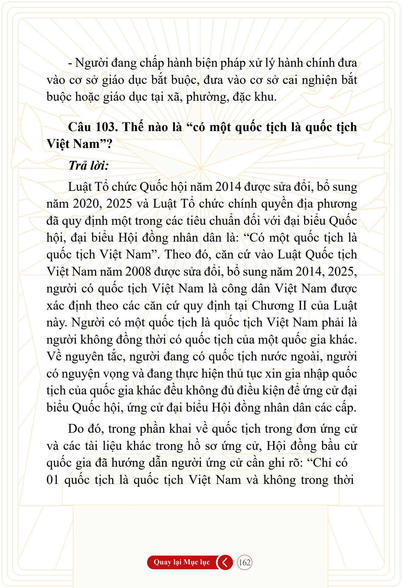 Hỏi đ&aacute;p về bầu cử Quốc hội kh&oacute;a XVI v&agrave; HĐND c&aacute;c cấp nhiệm kỳ 2026-2031 - trang 162