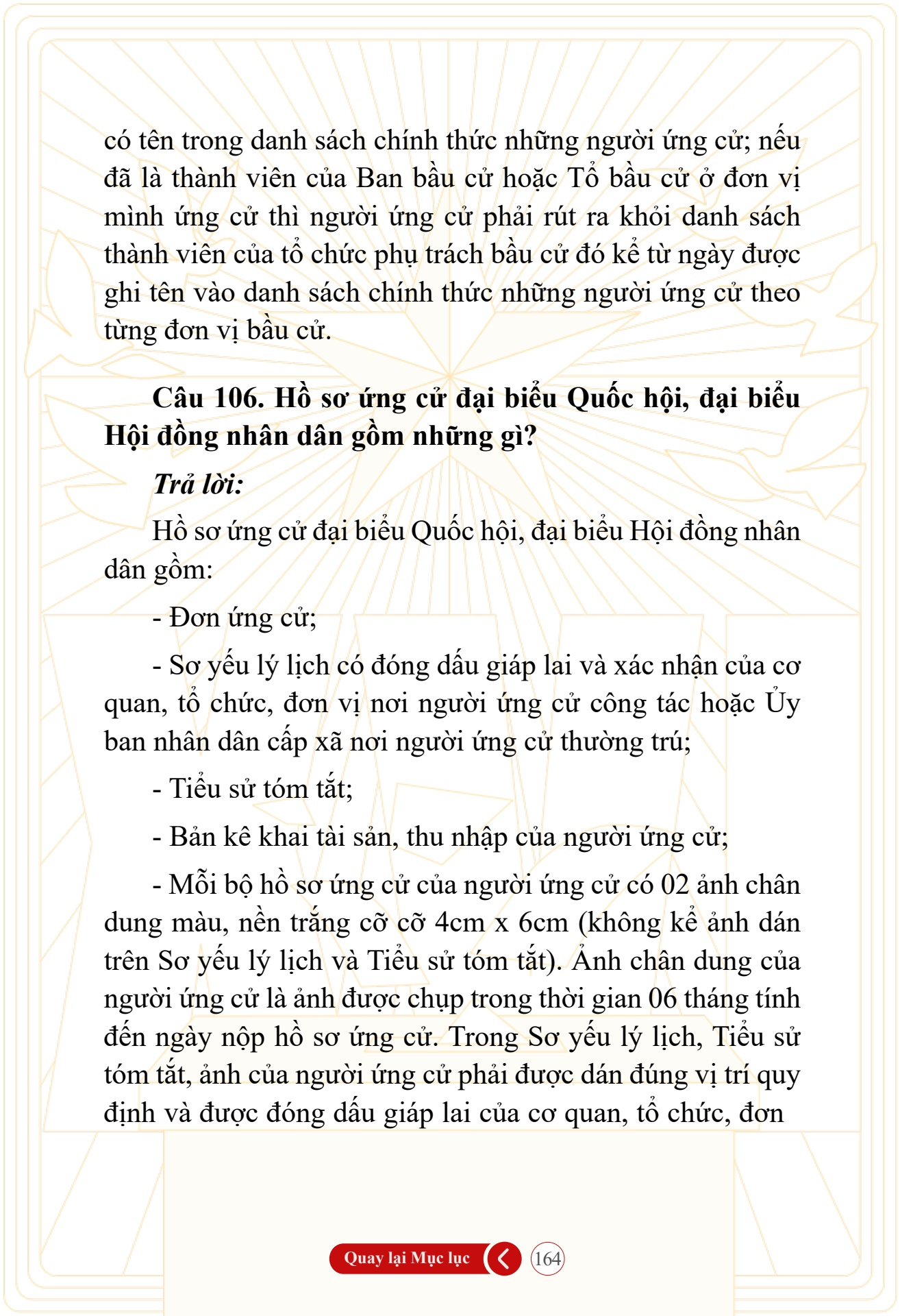 Hỏi đ&aacute;p về bầu cử Quốc hội kh&oacute;a XVI v&agrave; HĐND c&aacute;c cấp nhiệm kỳ 2026-2031 - trang 164
