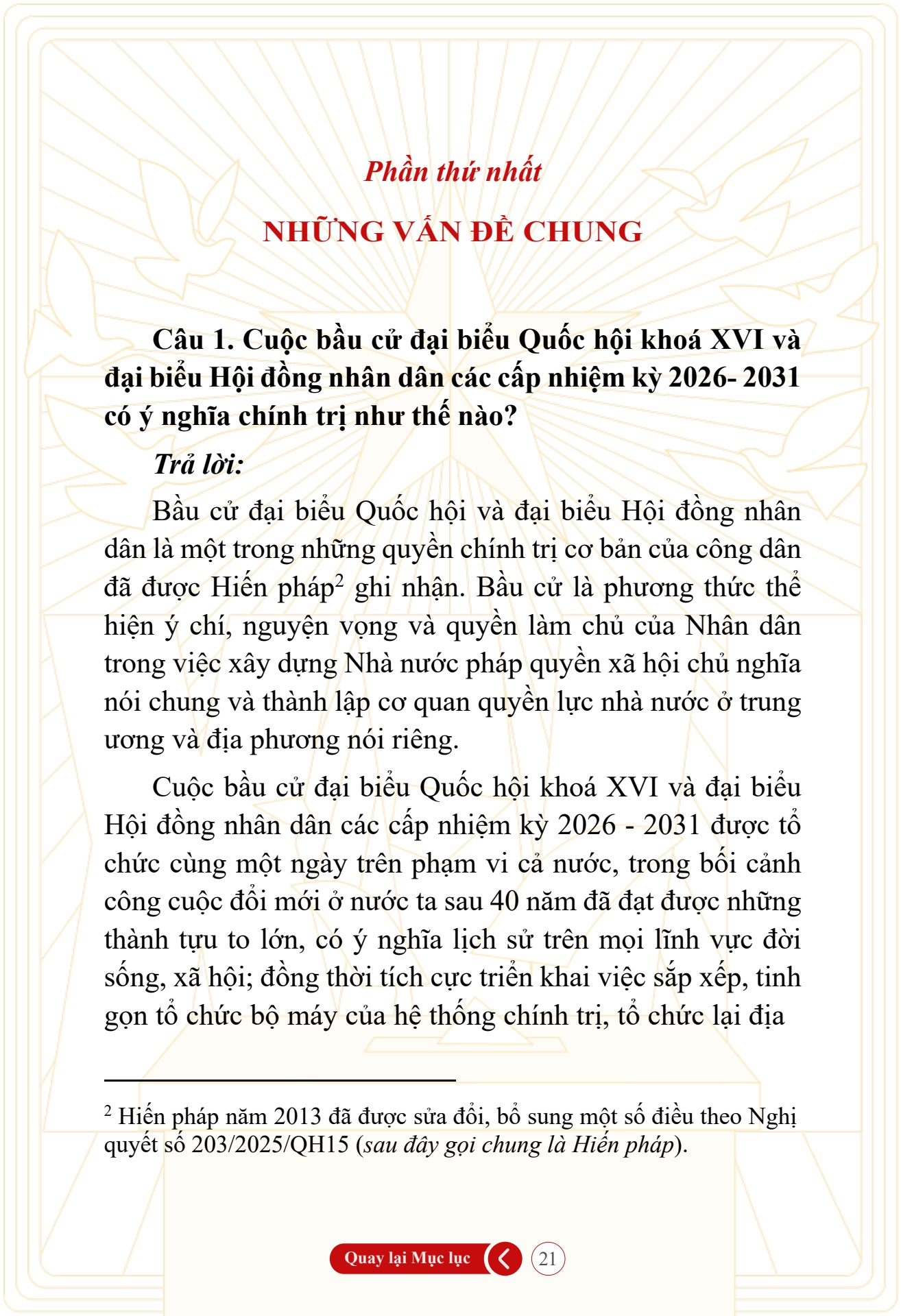 Hỏi đ&aacute;p về bầu cử Quốc hội kh&oacute;a XVI v&agrave; HĐND c&aacute;c cấp nhiệm kỳ 2026-2031 - trang 21