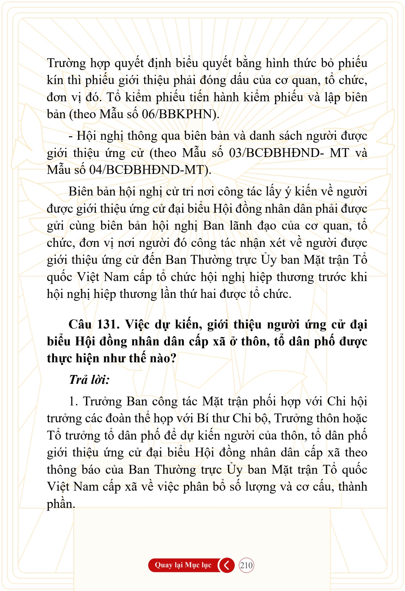 Hỏi đ&aacute;p về bầu cử Quốc hội kh&oacute;a XVI v&agrave; HĐND c&aacute;c cấp nhiệm kỳ 2026-2031 - trang 210