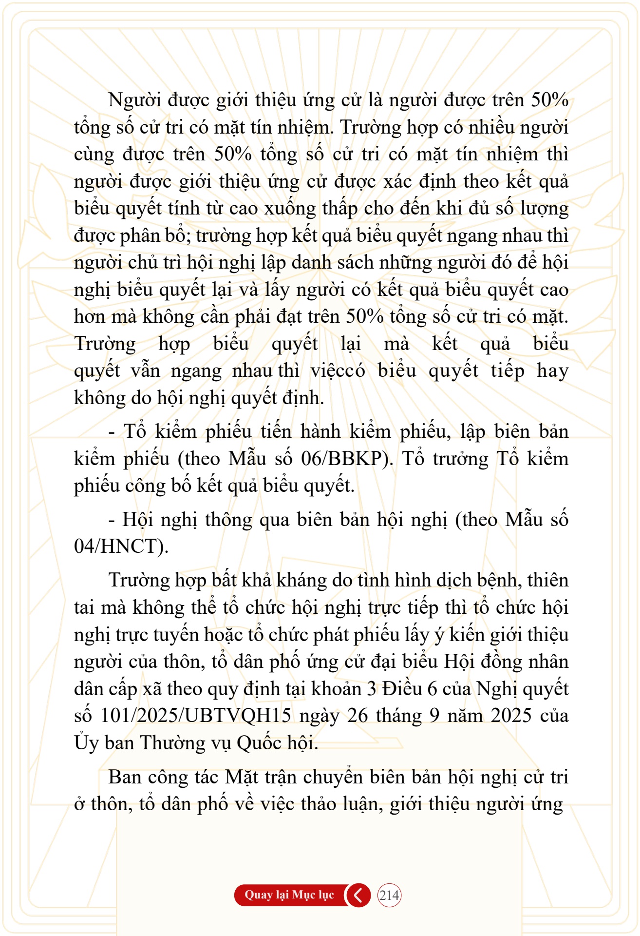 Hỏi đ&aacute;p về bầu cử Quốc hội kh&oacute;a XVI v&agrave; HĐND c&aacute;c cấp nhiệm kỳ 2026-2031 - trang 214