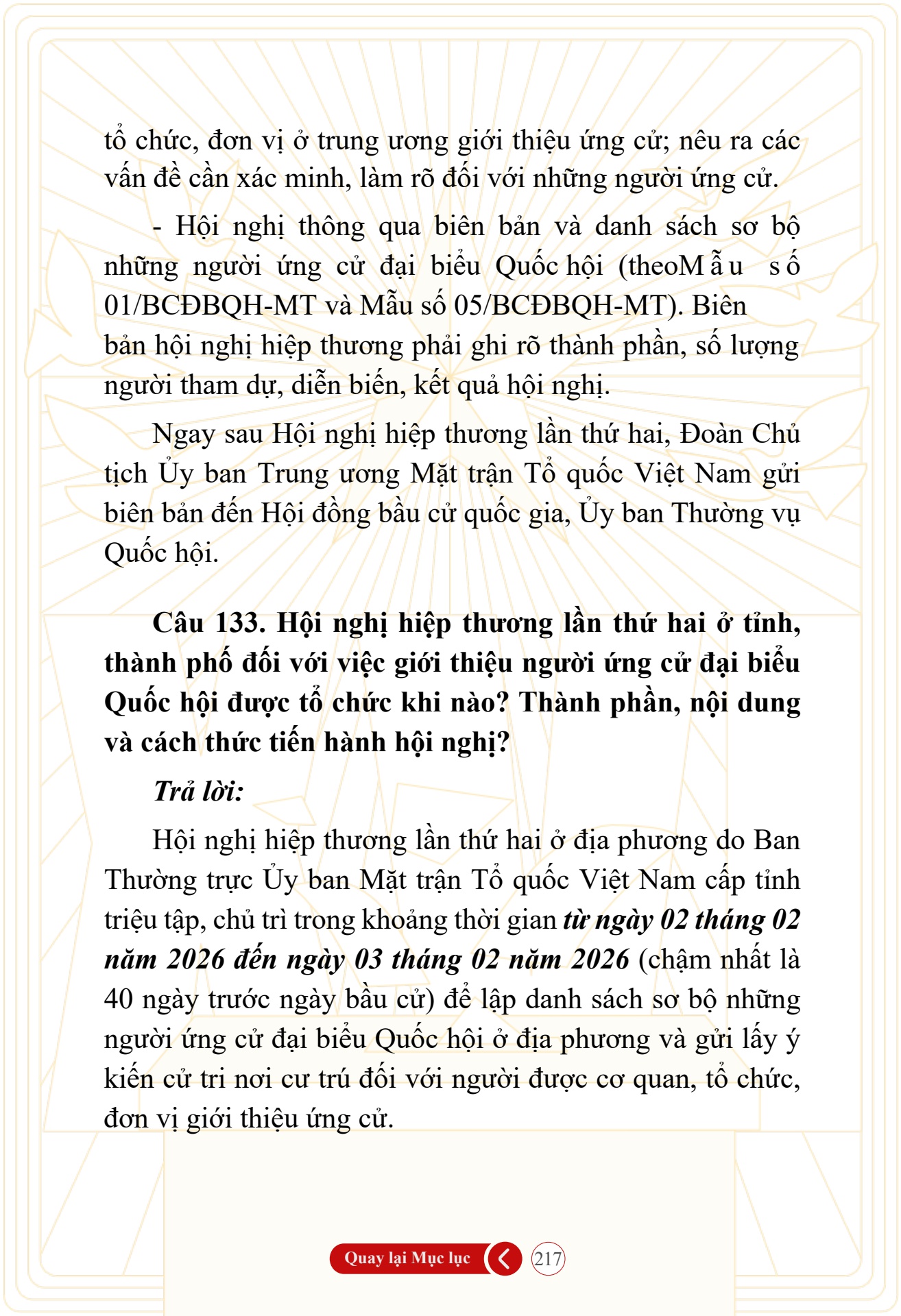 Hỏi đ&aacute;p về bầu cử Quốc hội kh&oacute;a XVI v&agrave; HĐND c&aacute;c cấp nhiệm kỳ 2026-2031 - trang 217