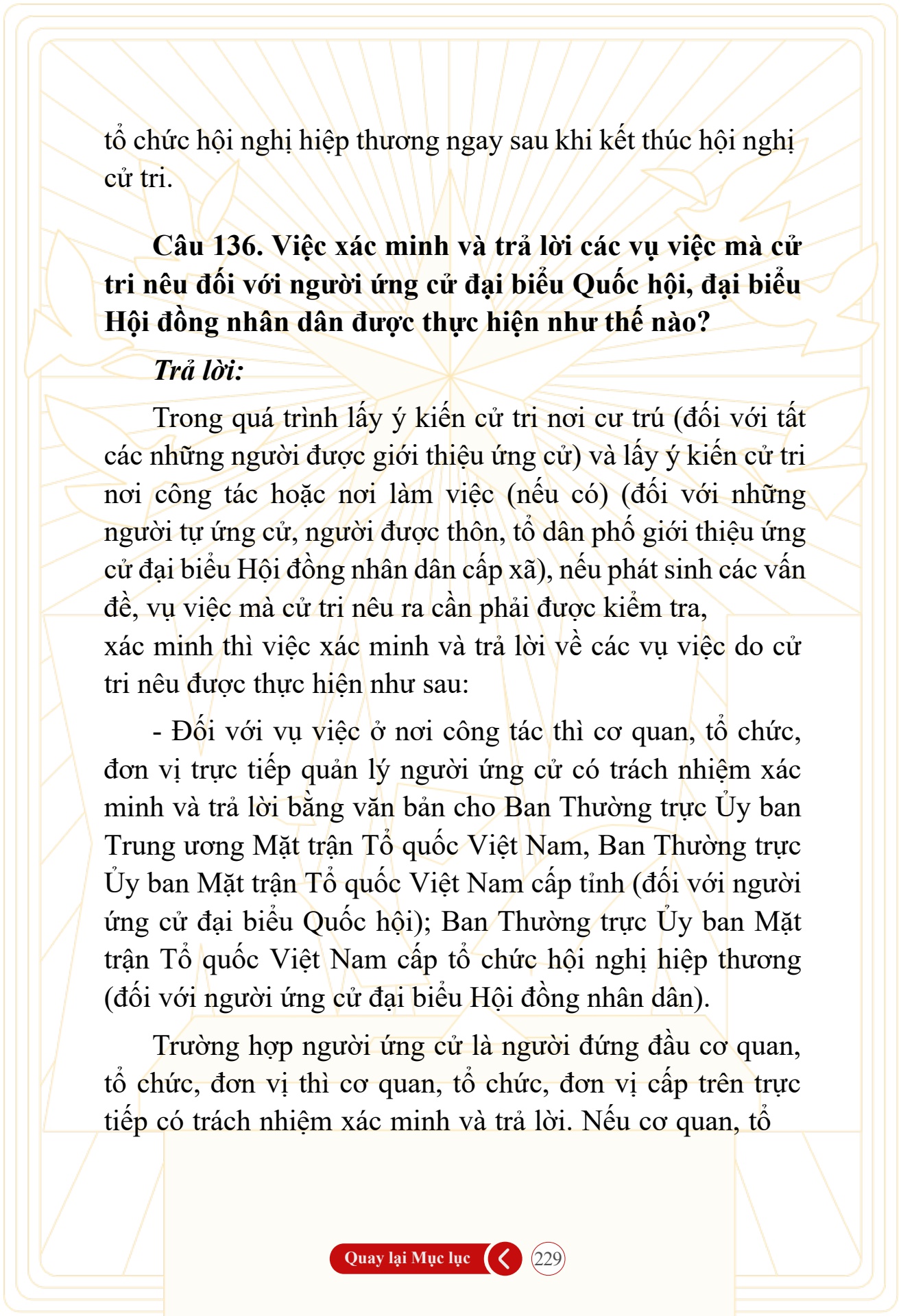 Hỏi đ&aacute;p về bầu cử Quốc hội kh&oacute;a XVI v&agrave; HĐND c&aacute;c cấp nhiệm kỳ 2026-2031 - trang 229