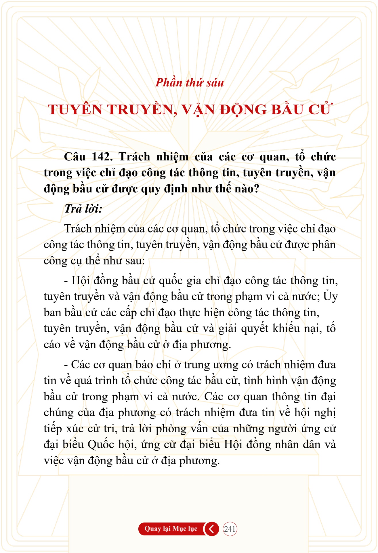 Hỏi đ&aacute;p về bầu cử Quốc hội kh&oacute;a XVI v&agrave; HĐND c&aacute;c cấp nhiệm kỳ 2026-2031 - trang 241