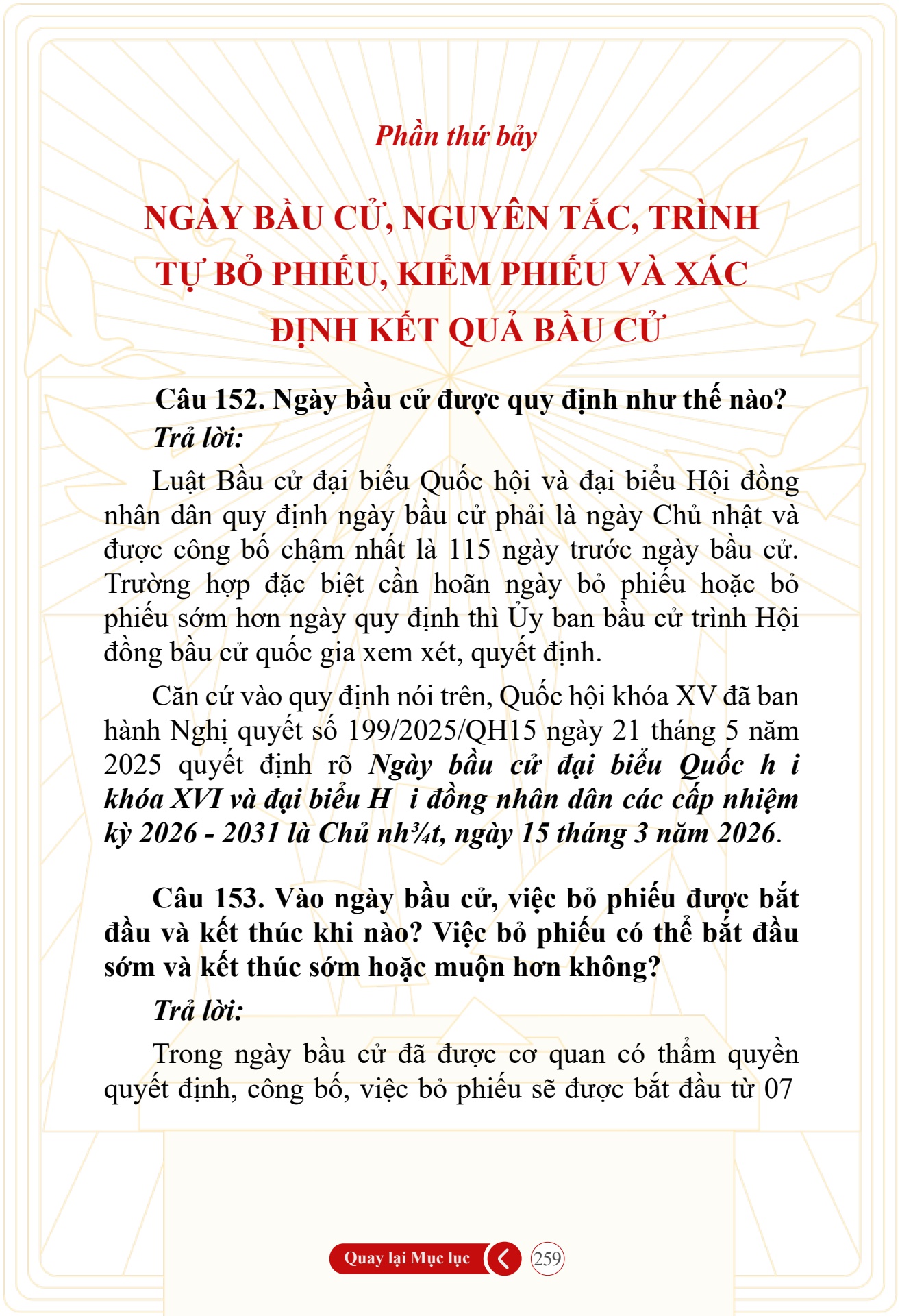 Hỏi đ&aacute;p về bầu cử Quốc hội kh&oacute;a XVI v&agrave; HĐND c&aacute;c cấp nhiệm kỳ 2026-2031 - trang 259