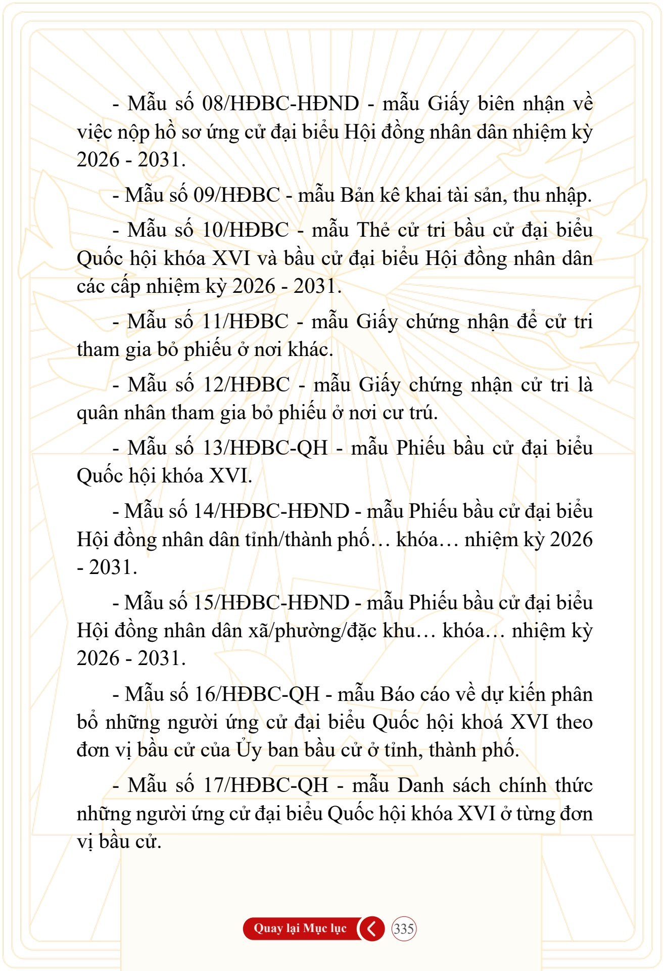 Hỏi đ&aacute;p về bầu cử Quốc hội kh&oacute;a XVI v&agrave; HĐND c&aacute;c cấp nhiệm kỳ 2026-2031 - trang 335