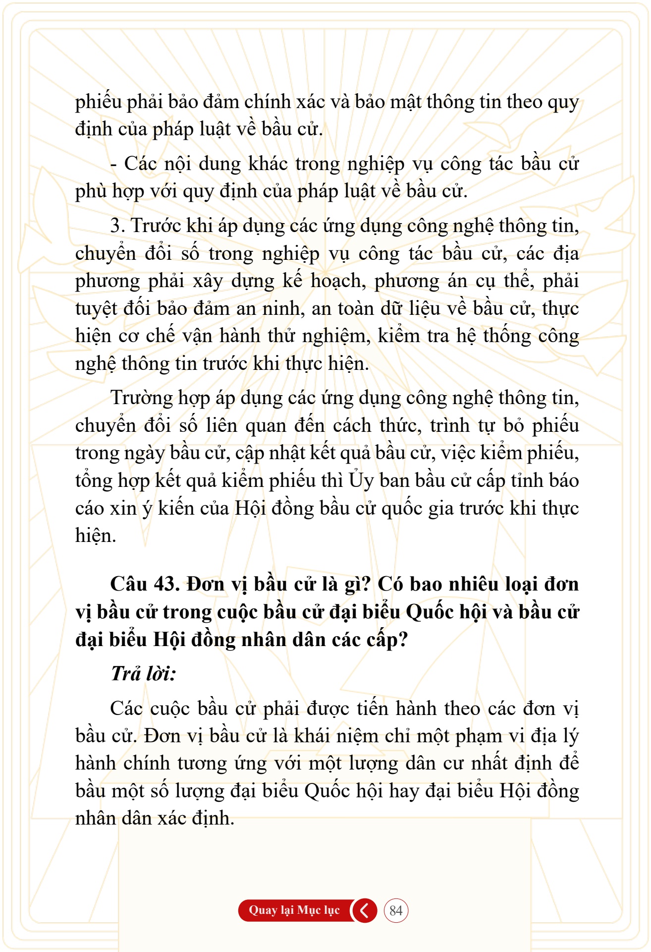 Hỏi đ&aacute;p về bầu cử Quốc hội kh&oacute;a XVI v&agrave; HĐND c&aacute;c cấp nhiệm kỳ 2026-2031 - trang 84