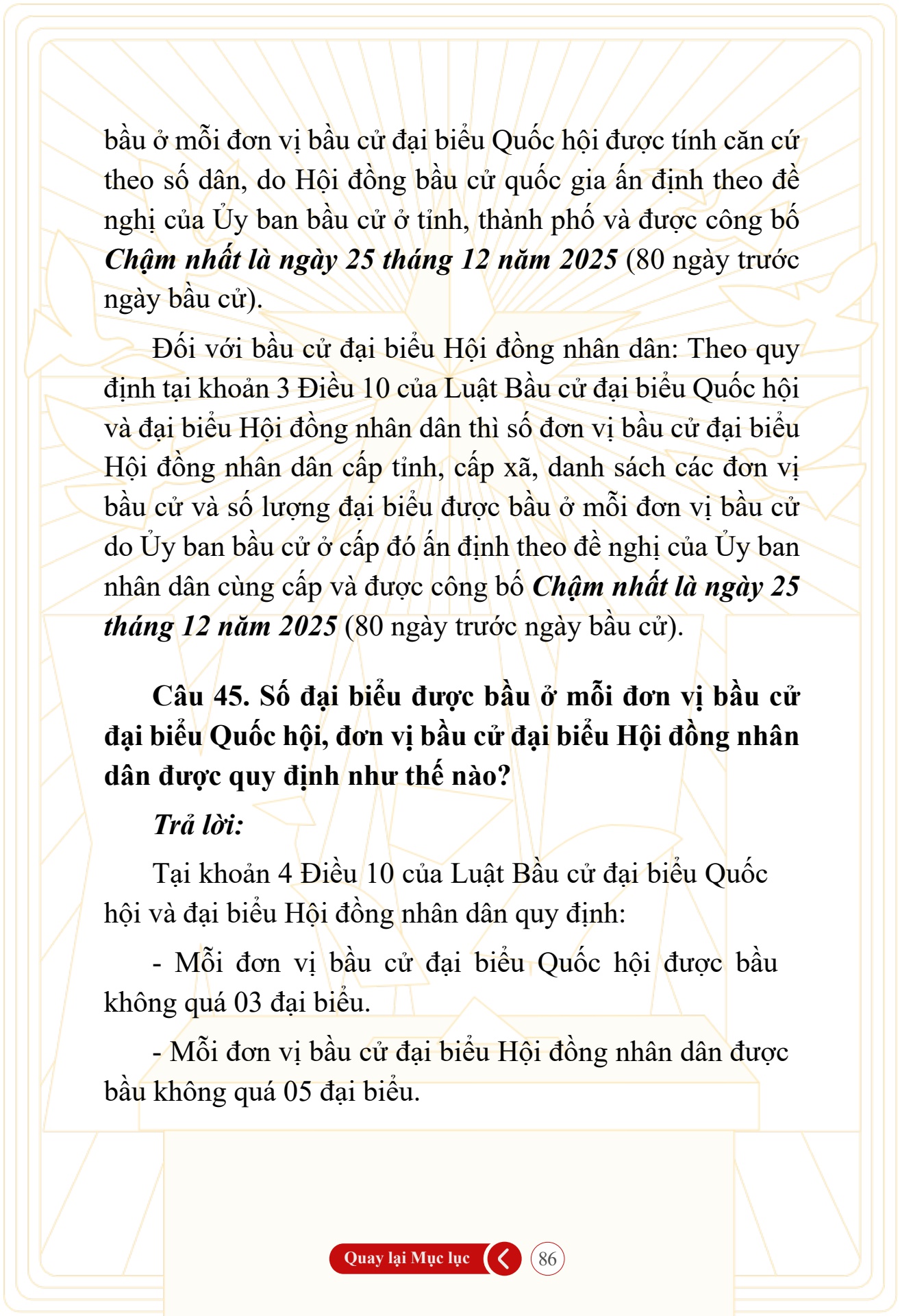 Hỏi đ&aacute;p về bầu cử Quốc hội kh&oacute;a XVI v&agrave; HĐND c&aacute;c cấp nhiệm kỳ 2026-2031 - trang 86