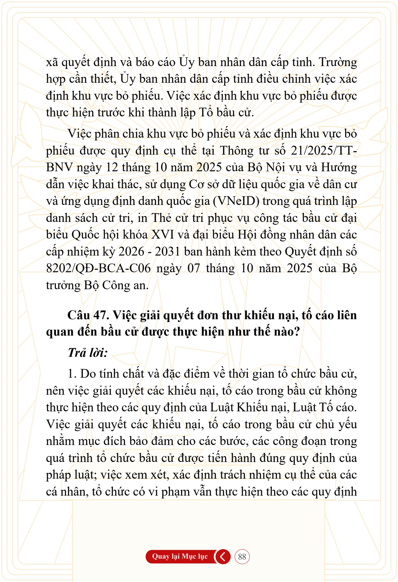 Hỏi đ&aacute;p về bầu cử Quốc hội kh&oacute;a XVI v&agrave; HĐND c&aacute;c cấp nhiệm kỳ 2026-2031 - trang 88