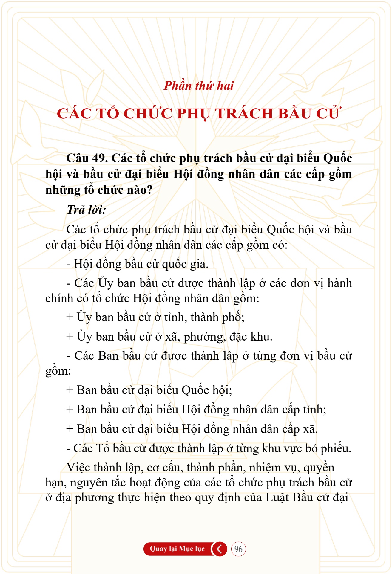 Hỏi đ&aacute;p về bầu cử Quốc hội kh&oacute;a XVI v&agrave; HĐND c&aacute;c cấp nhiệm kỳ 2026-2031 - trang 96