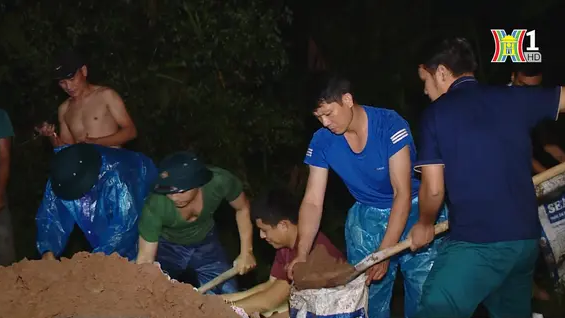 Tại điếm canh đ&ecirc; Hữu Hồng tại x&atilde; Tứ Hiệp, huyện Thanh Tr&igrave; c&ocirc;ng t&aacute;c ứng trực được duy tr&igrave; 24/24.