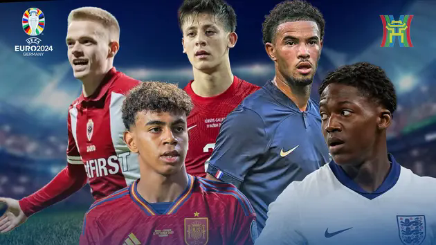 Top 5 cầu thủ trẻ nhất v&ograve;ng chung kết Euro 2024