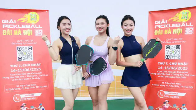 Hoa hậu Biển đảo sẵn s&agrave;ng cho giải Pickleball Đ&agrave;i H&agrave; Nội