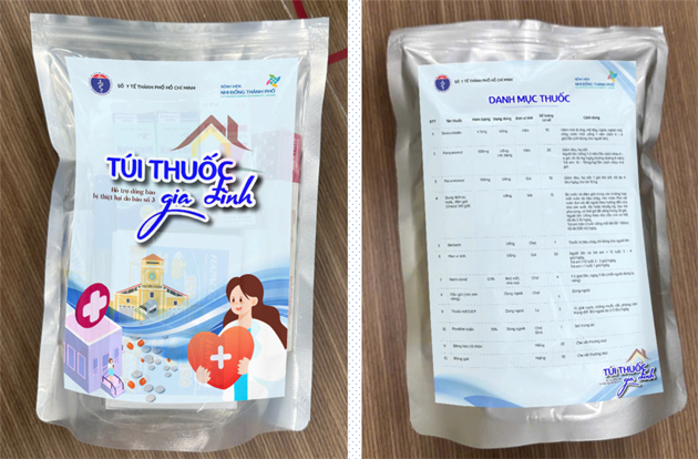 C&aacute;c t&uacute;i thuốc chứa 12 loại thuốc cơ bản, thiết yếu như hạ sốt, đau bụng, ti&ecirc;u chảy, dị ứng, thuốc s&aacute;t tr&ugrave;ng da, băng keo c&aacute; nh&acirc;n k&egrave;m hướng dẫn sử dụng.