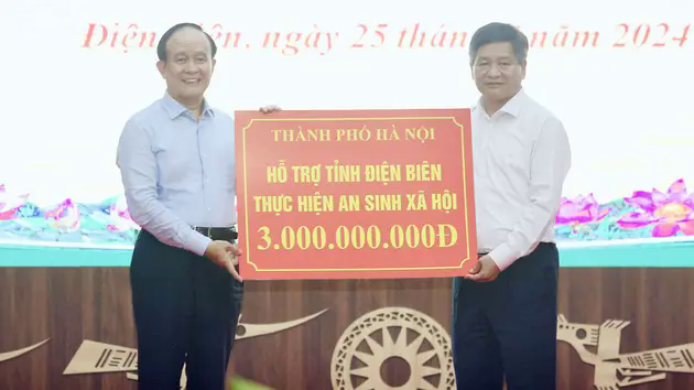 Th&agrave;nh phố H&agrave; Nội hỗ trợ tỉnh Điện Bi&ecirc;n hơn 6,5 tỉ đồng