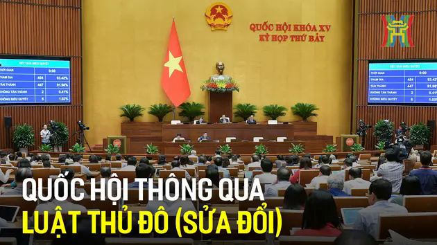 Quốc hội ch&iacute;nh thức th&ocirc;ng qua Luật Thủ đ&ocirc; (sửa đổi)